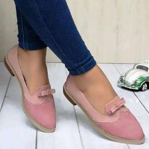 Women's Bowknot Pointed Toe Low Heel Loafers