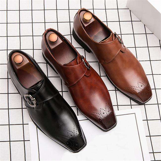 Men's British Style Large Size Faux Leather Shoes