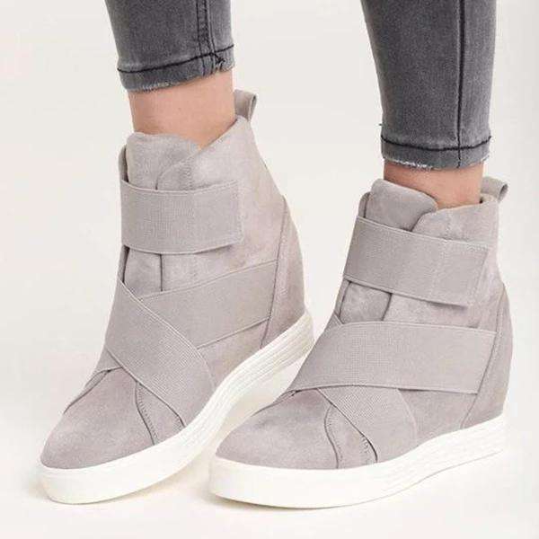 Fashion Velcro Inside Increased Short Boots
