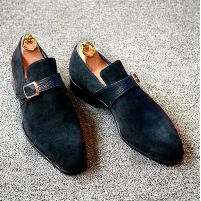 Handmade Men’s Suede & Leather Dress Formal Shoes