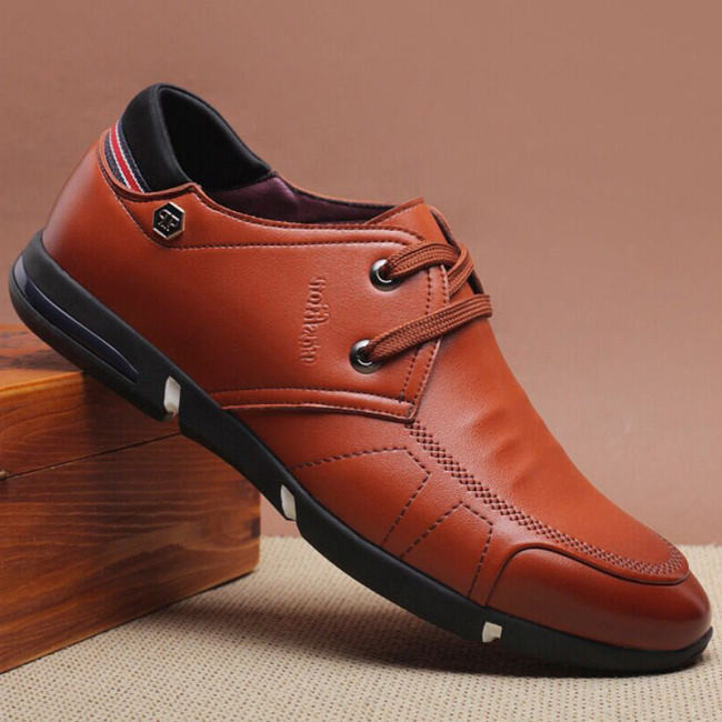 Men Microfiber Leather Comfy Non Slip Business Casual Shoes