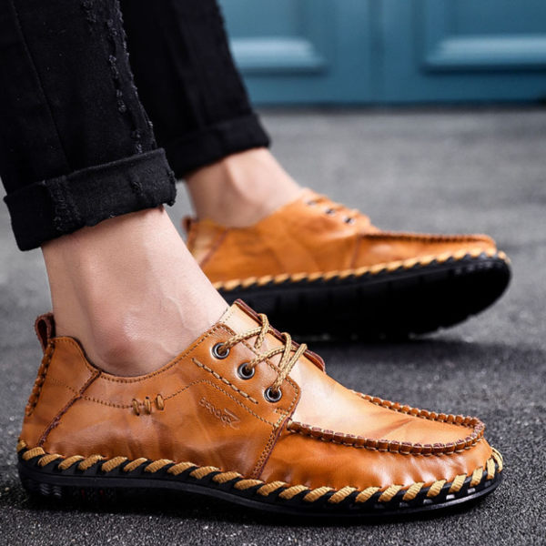 Men's Lace-up Handmade Flat Shoes