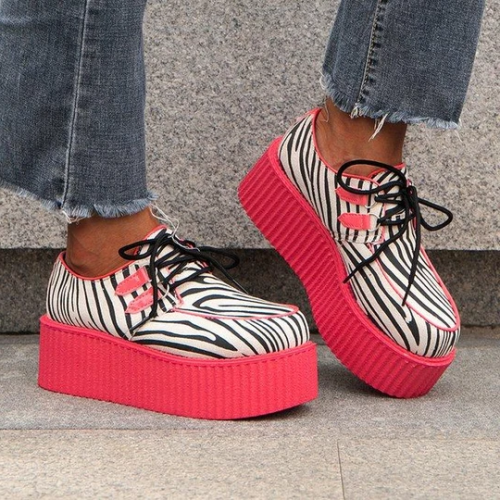Cheetah Zebra Unisex Platforms Shoes