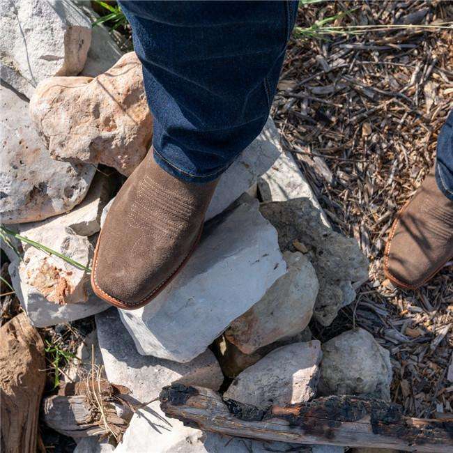 Men's Vintage Square Toe Suede Boots