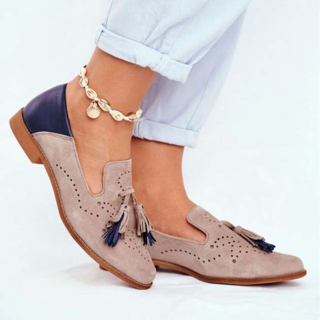 women's flat suede loafers