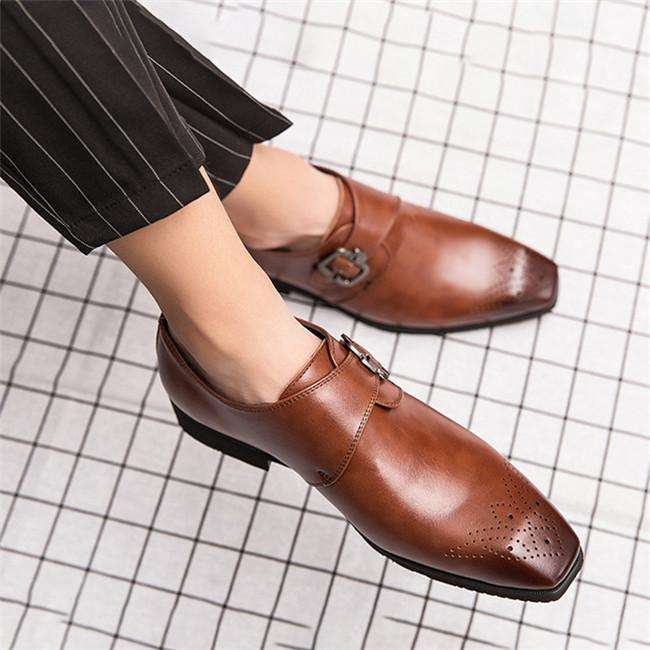 Men's British Style Large Size Faux Leather Shoes