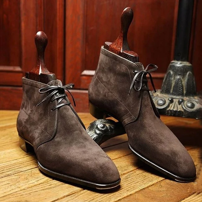 Suede Leather Chukka Boots For Men'S