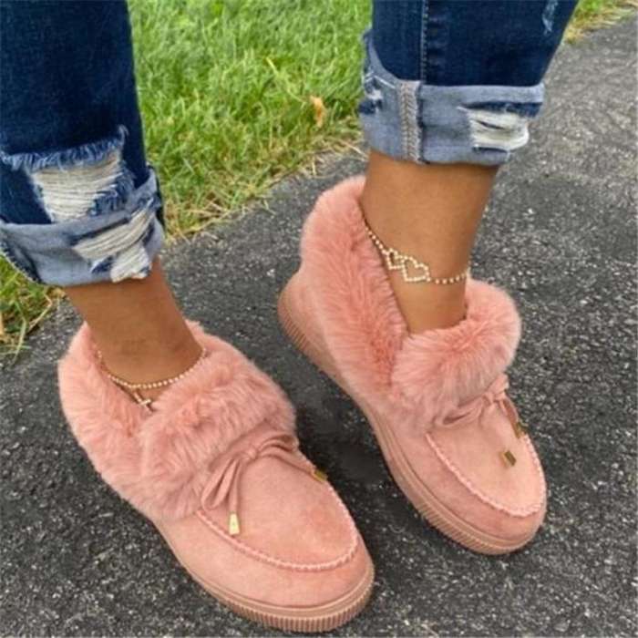 Winter Comfy Suede Casual Fashion Flat Snow Boots