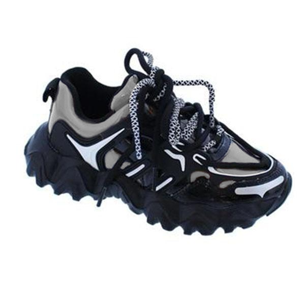 Dad Shoes Polished Finish Glossy Sneakers