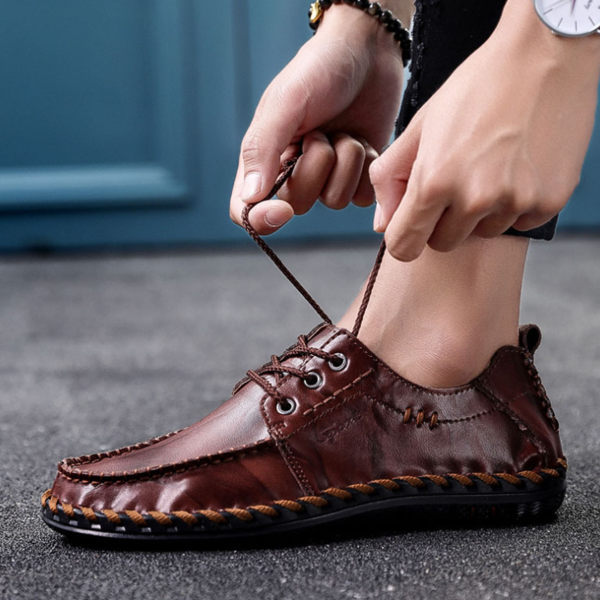 Men's Lace-up Handmade Flat Shoes