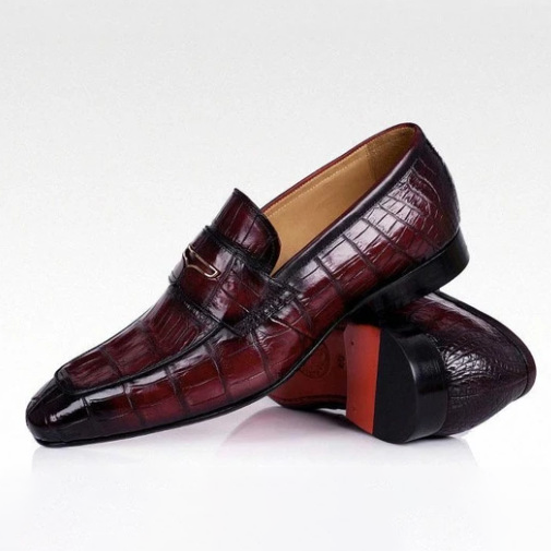 Men's Stone Pattern Retro Temperament Business Leather Shoes