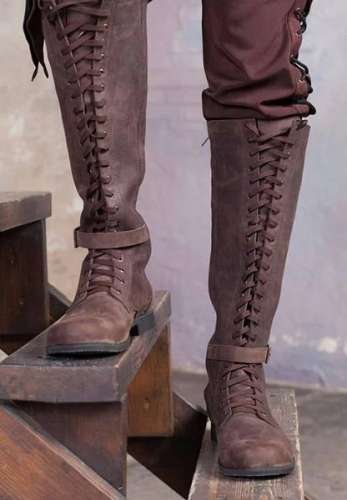 Vintage Knight Knee High Lace Up Boots