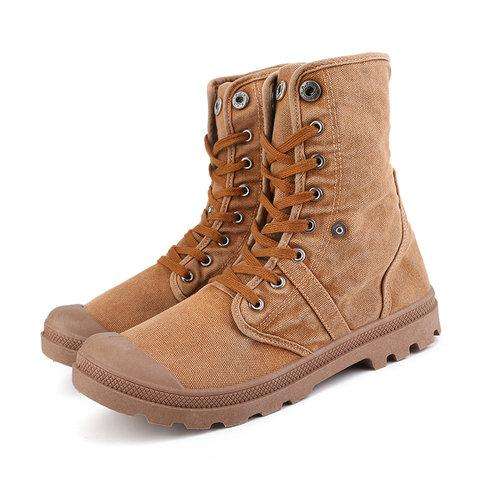 Men Casual Lace-Up Mid-Calf Boots