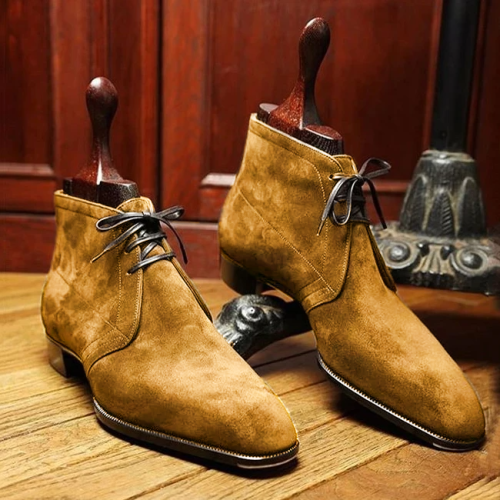 Suede Leather Chukka Boots For Men'S