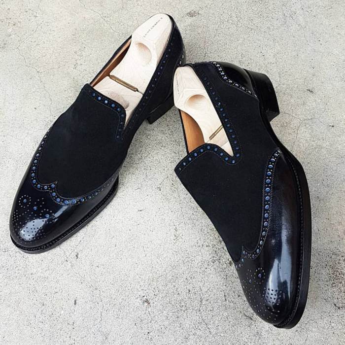 Men's Leather & Suede Wingtip Dress Fashion Shoes