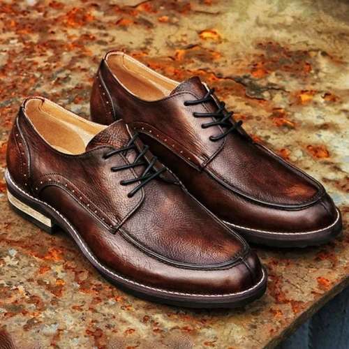 Men's High-quality Temperament British Style Low-top Leather Shoes