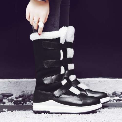Platform Patchwork Color Block Snow Boots