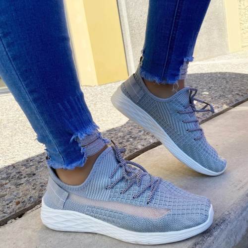 Sporty Breathable Lace-Up Sneakers