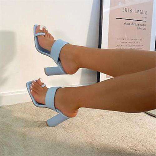 Women Thick Heel Ring Toe Sandals