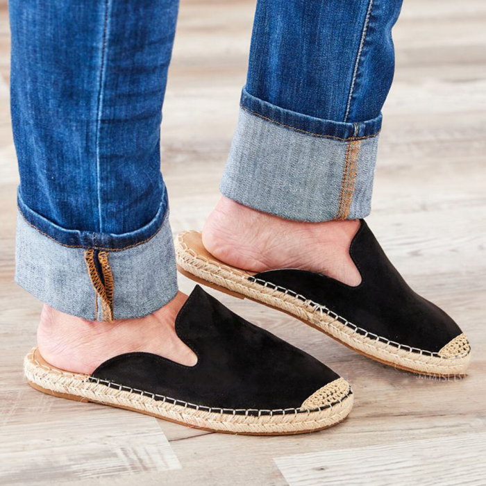 Women's Casual Comfy Non-slip Slip On Rope-wrapped Sole Slipper