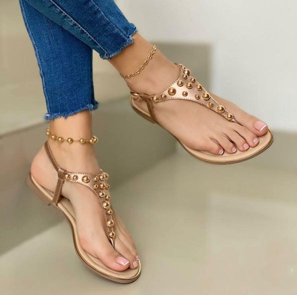 Women’s Fashion Beaded T-Shaped Sandals