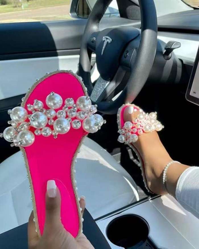 Womens Flip Pearl Fashion Sandals