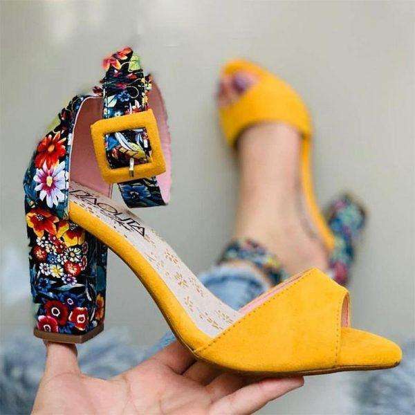 Women’s Fashion Printed High Heel Sandals