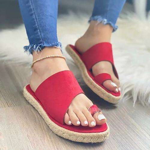 Women Suede Ring Toe Sandals
