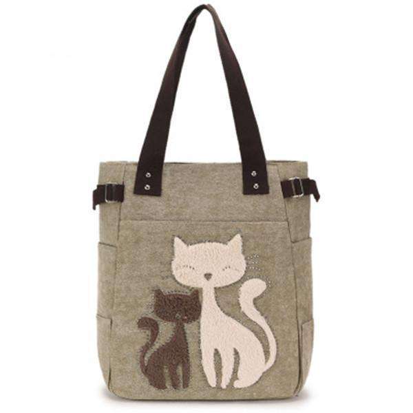 Casual Cute Cat Large Capacity Canvas Handbag Shoulder Bag