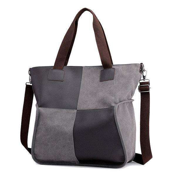 Canvas Casual Large Capacity Patchwork Handbag Crossbody Bag
