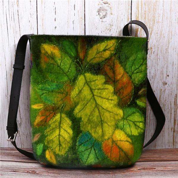 Women Colorful Leaf DIY Bag Crossbody Bag