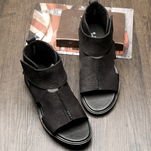 Summer Flat Round Toe Men's Casual High-Top Sandals