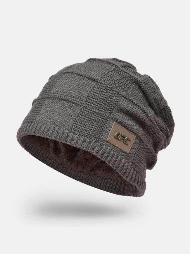 Men Wool Plus Thick Winter Keep Warm Windproof Knitted Hat
