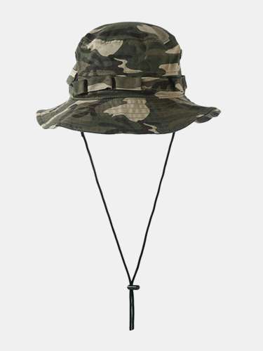 Unisex Cotton Solid Color Concealed Adjustment Strap Sunshade Bucket Hat