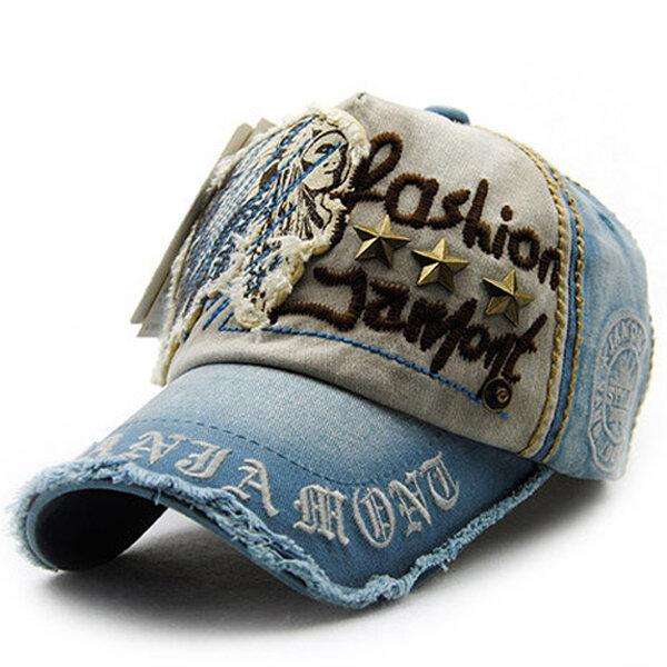 Men Women Vintage Cotton Washed Embroidery Baseball Cap Adjustable Golf Snapback Hat