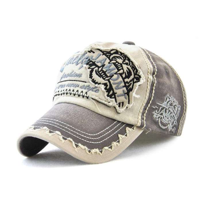 Men Vintage Breathable Cotton Embroidered Letter Baseball Caps Sunshade Adjustable Snapback Hat