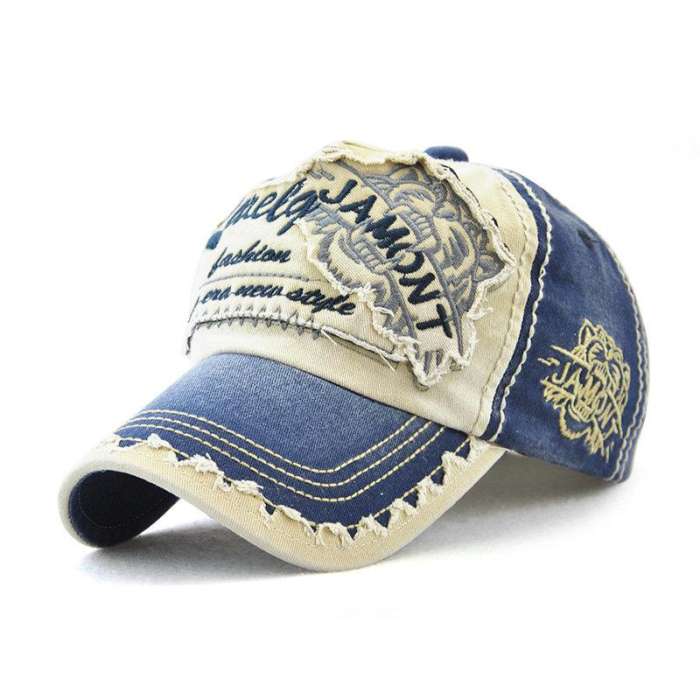 Men Vintage Breathable Cotton Embroidered Letter Baseball Caps Sunshade Adjustable Snapback Hat