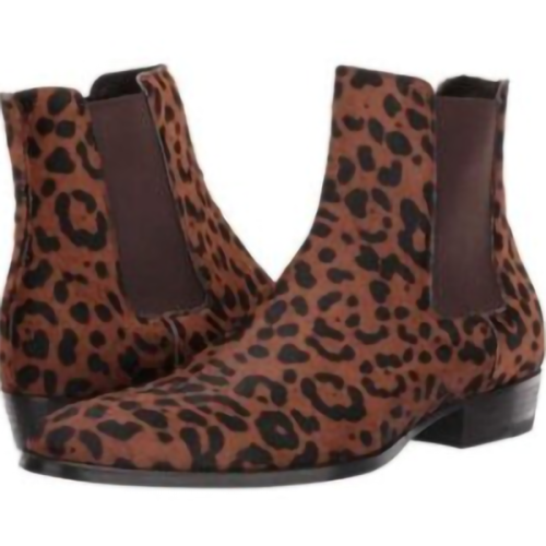 New Chelsea Leopard Print Men's Short Boots