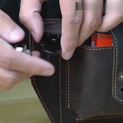 Men EDC Genuine Leather Keychain Holder 6.5 Inch Phone Bag Waist Bag Wallet