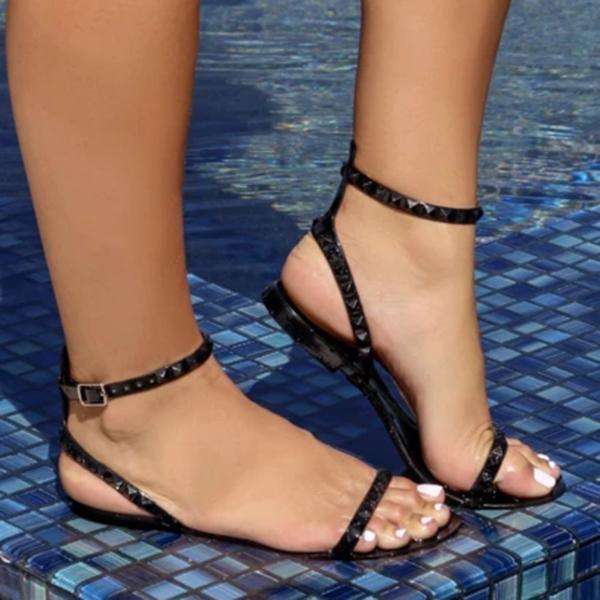 Lightweight Flat Skinny Strappy Jelly Sandals