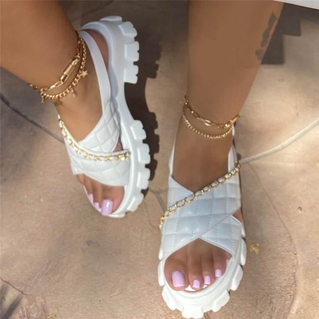 Women's Fashion Plaid Comfortable Casual Sandals