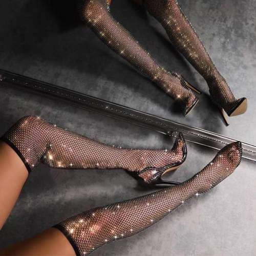 Women Sparkle Black High Heels