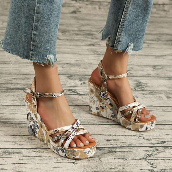 Ethnic Style Colored Platform Women's Shoes