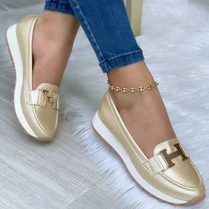 Women's Solid Color Comfortable Flat Loafers