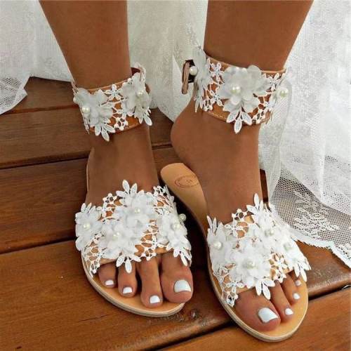 Women Summer Handmade Flip Flops Beach Wedding Sandals