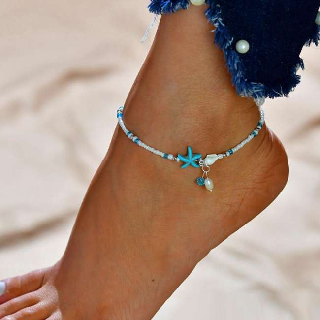 Elegant Simple Starfish Beach Anklets