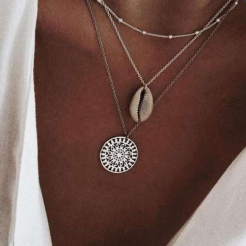 Women Bohemian Shell Multi-layer Necklace