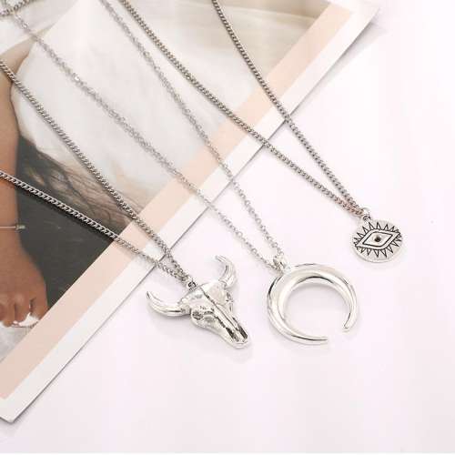 Women Fashionable Simple Alloy Multi-layer Necklace