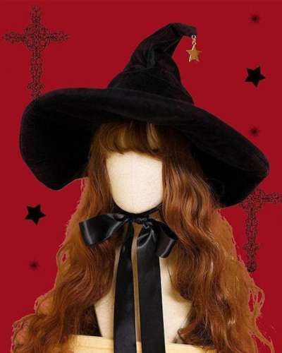 Lolitafashion Suede Tie Bow Witch Hats
