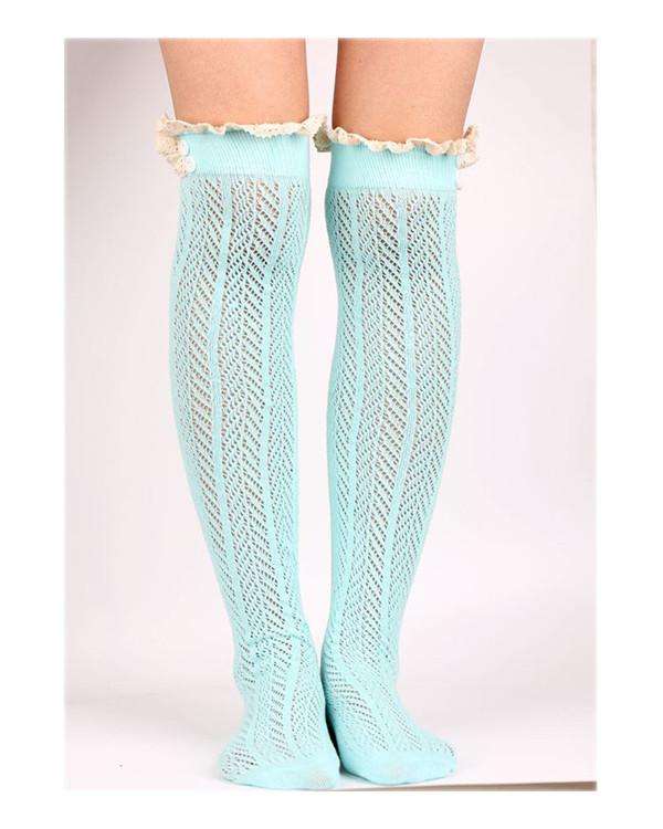 Ladies Lace Over Knee Socks